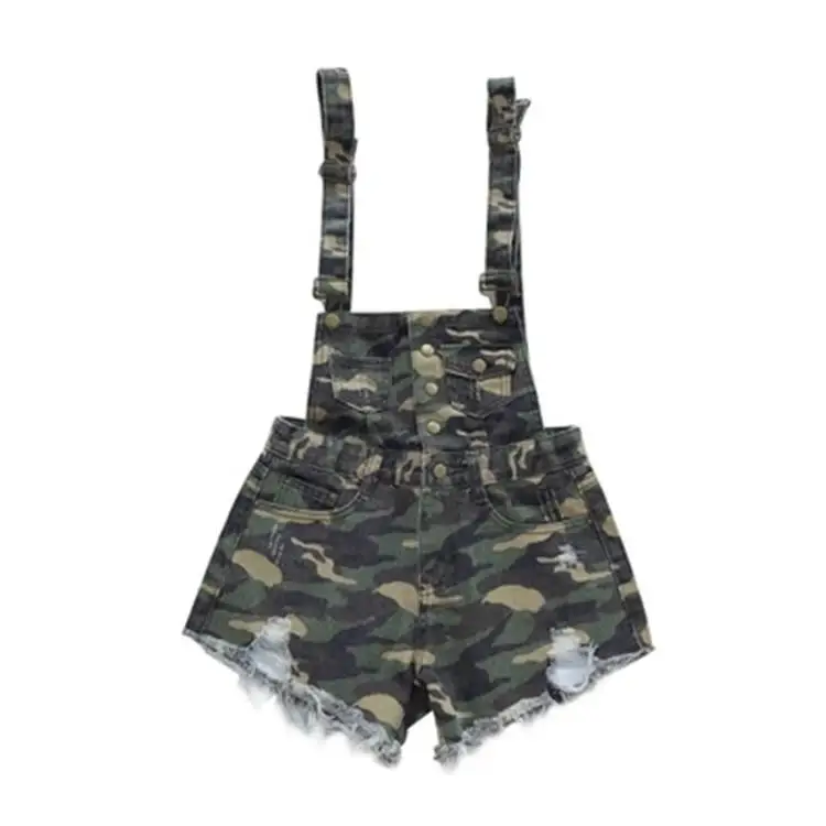 Denim Bibs Schoolgirl 2018 Spring New Loose Korean Thin Thin hole Flashes Fringe Shorts (20)