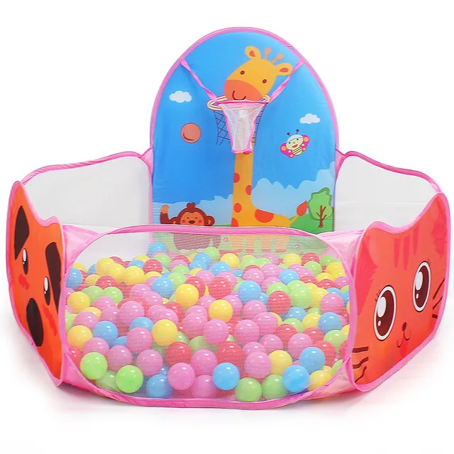 Pink Складные манежи, игровой бассейн, игровой бассейн, детский манеж, легко и дешево, Океанский мяч, бассейн, игра для малышей, мяч, яма для детей, подарки - Цвет: Pink