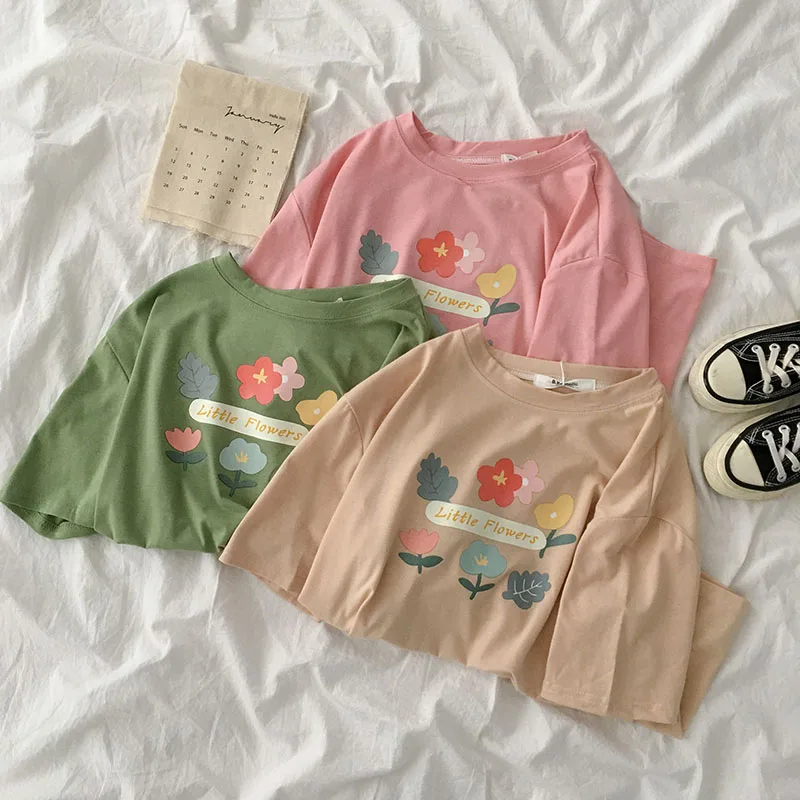 

Gagarich O Neck Pullover Short Sleeve T Shirt Women Fashion Print Loose Cotton Tees Summer 2020 New Causal Lady Top