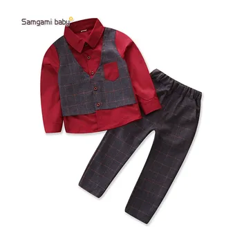 

Toddler Boy Handsome T-shirt + Jacket + Pants Pants Gentleman Clothes