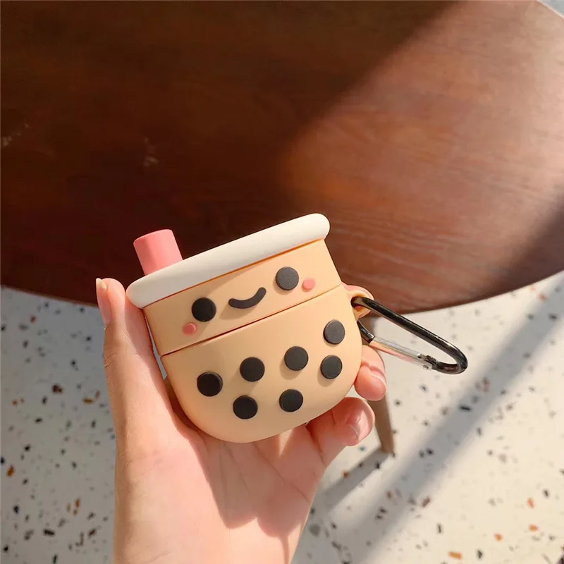 Чехол для AirPods Pro мягкий силиконовый чехол с 3d-изображением молочного чая