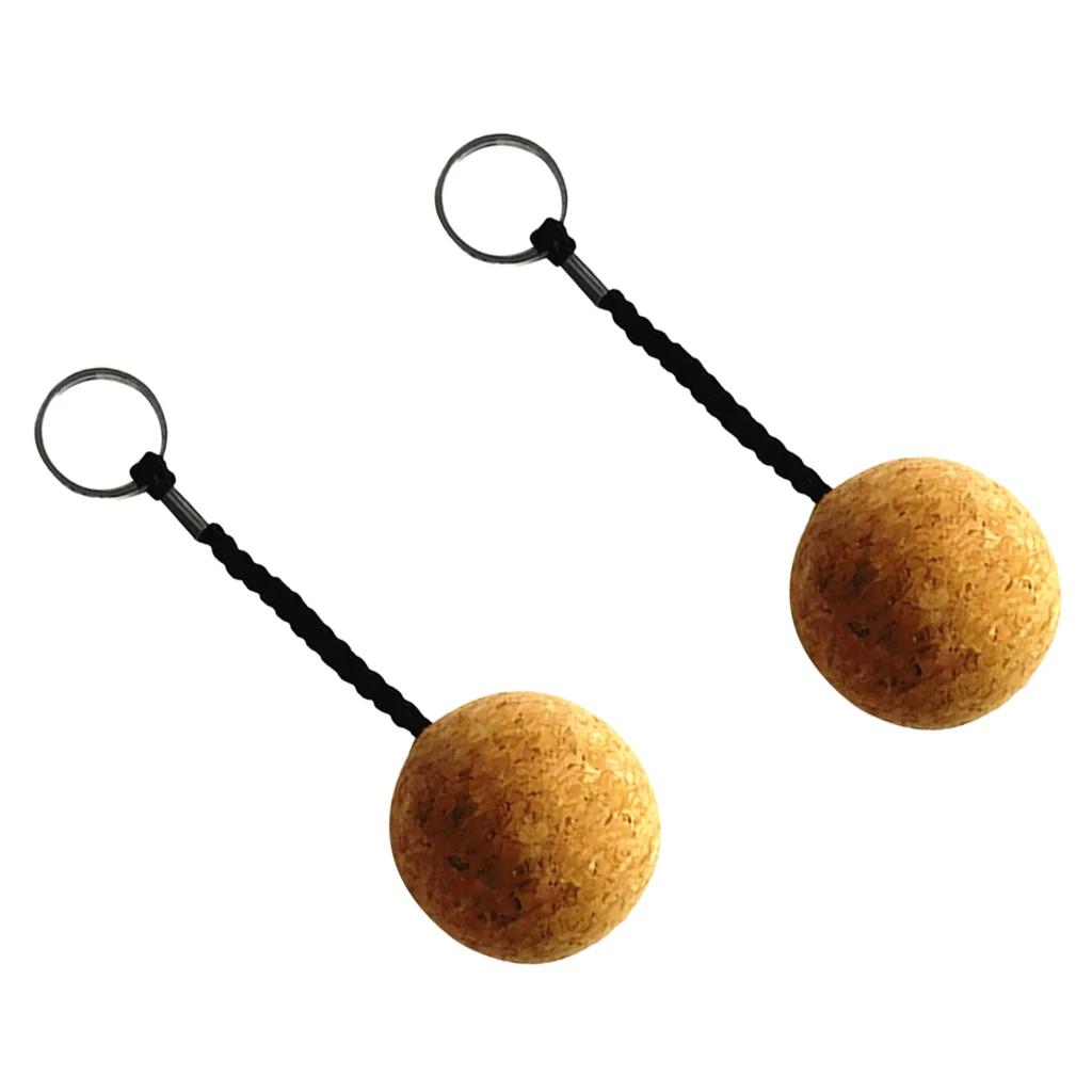 2 Pieces 5cm / 2inch Floating Cork Keyring, Floatable Water Buoyant Key Ring, Marine Sailing Kayaking Boat Float Key Ring