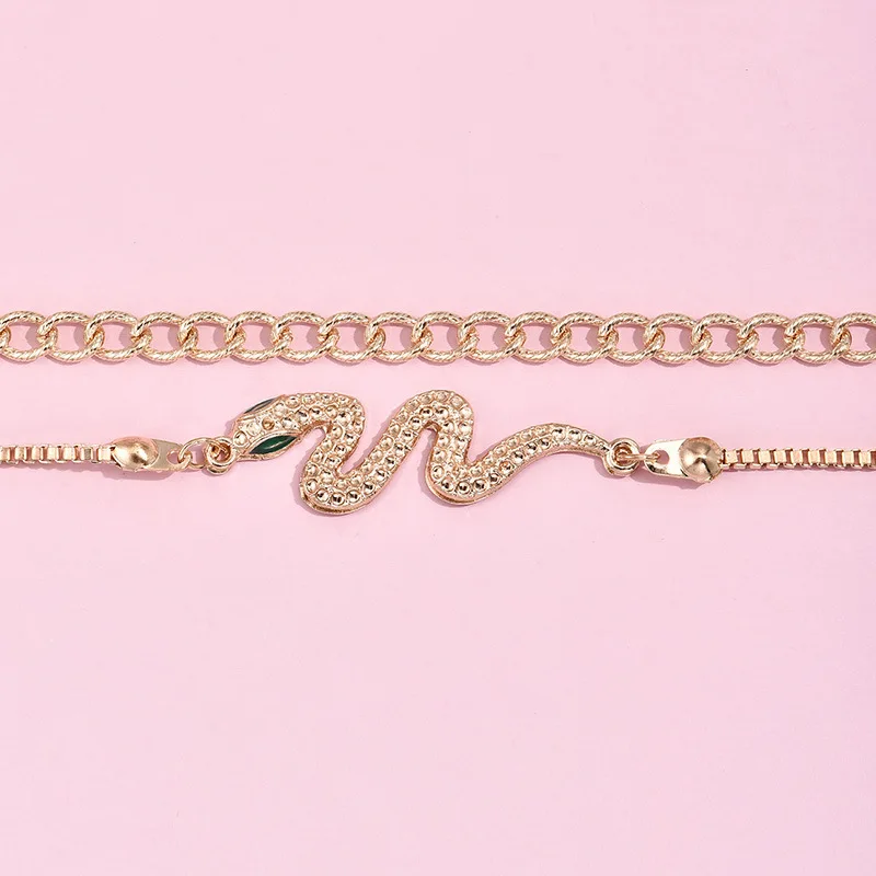 YWZIXLN 2020 Boho Engraved Geometry Chain Cute Crystal Snak Bracelet Accessories Best Gift For Women Wholesale B008 - Image 2