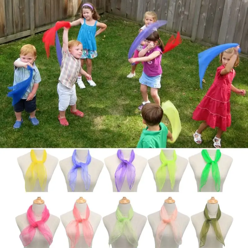 

New Candy Color Children Dance Game Small Scarf Wild Practical Women Sunscreen Scarfs Performance Props