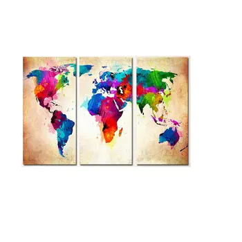 

Home Decoration HD Printed Wall Art Pictures Canvas Map For Living Room Decals Home Decor