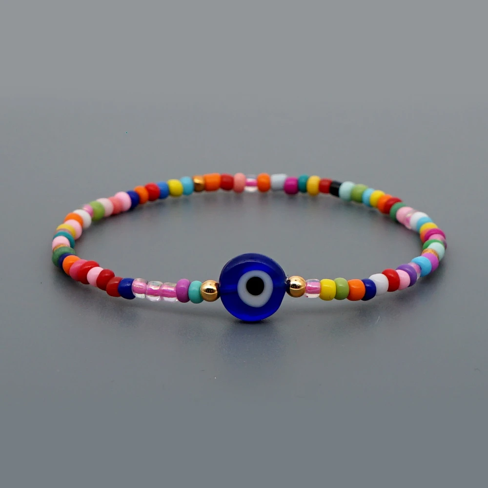 vacunación la seguridad Controversia GO2BOHO pulsera de ojo malvado para Mujer, joyería Bohemia, cuentas de  semillas de arcoíris, Pulseras de Moda para niña, Pulseras para Mujer 2023| Pulseras de hilo| - AliExpress