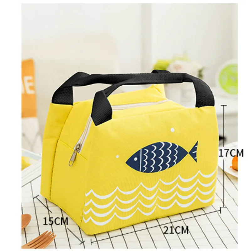 Portable Lunch Bag New Thermal Insulated Lunch Box Tote Cooler Handbag Bento Pouch Dinner Container School Food Storage Bags