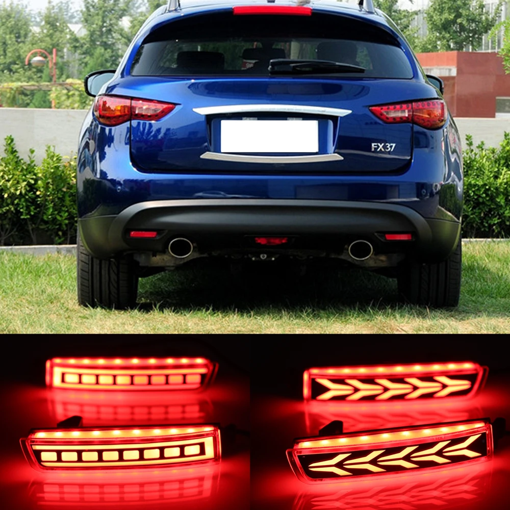Car Flashing 1Set LED Reflector Lamp Rear Fog Lamp Bumper Light Brake