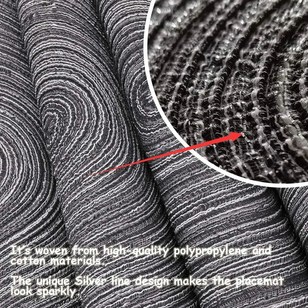 6Pcs/Set Round Braided Placemats Washable Kitchen Table Placemats for Home Wedding Party 38/32CM Gold/Beige/Sliver/Gray/Colorful