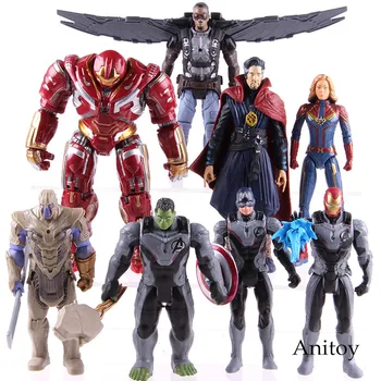 

Marvel Avengers Captain America Thanos Iron Man Action Figure Movie PVC Collectible Model Toy With LED Light 8-10pcs/set