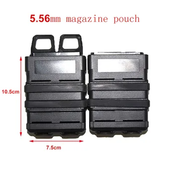 

Tactical 5.56 FAST MAG Airsoft M4 Double Magazine Pouch Quick Release Military MOLLE Module Combination Hunting Mag Holster 2PCS