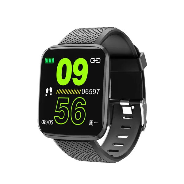 Черный 116 плюс bluetooth Смарт часы сердечного ритма кровяного давления монитор фитнес-трекер - Цвет: Черный