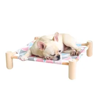 Воздухопроницаемая кровать-гамак для кровати из цельного дерева, съемная и моющаяся кровать из хлопка и льна, деревянная подвесная кровать, влагостойкий коврик для домашних животных