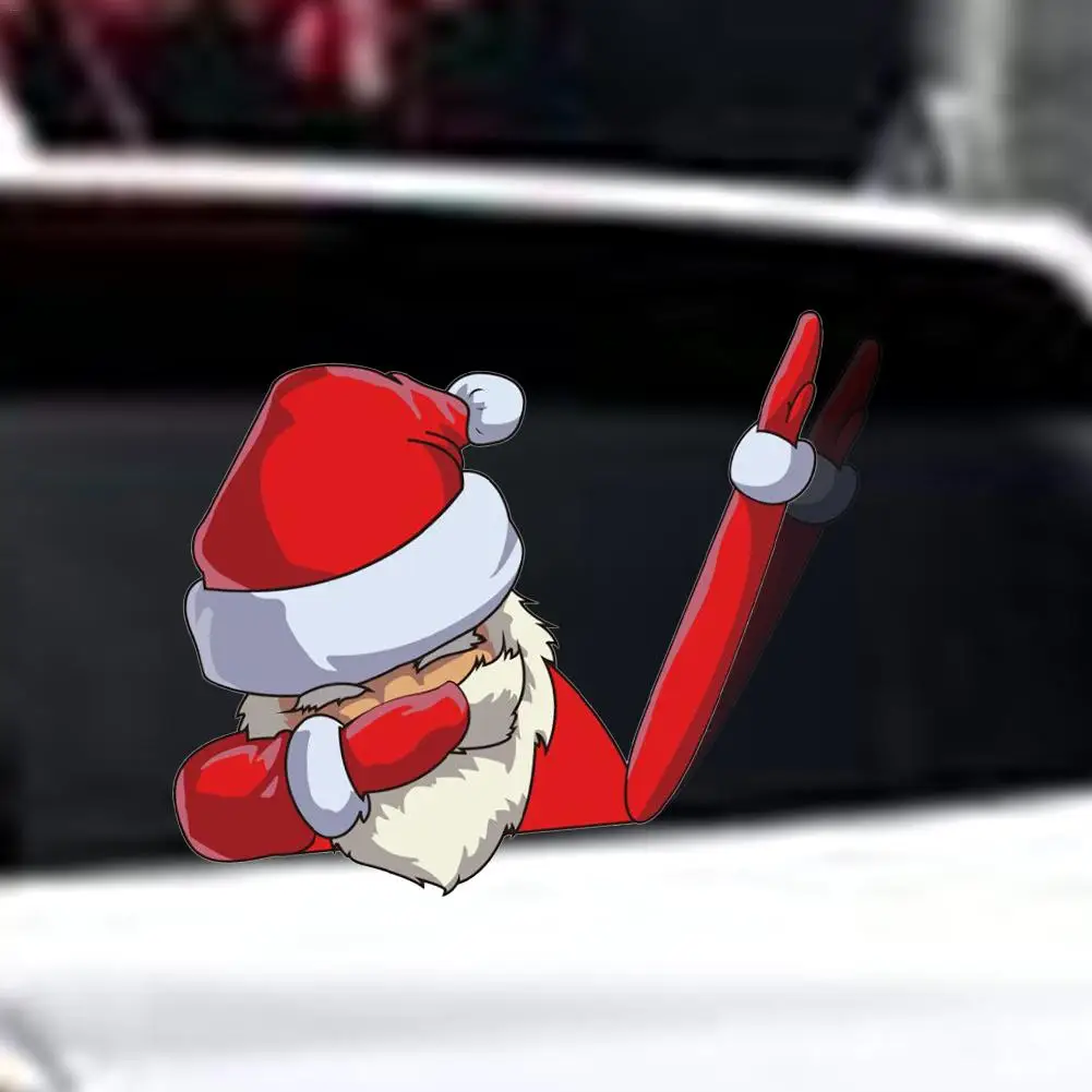 Рождественская наклейка Санта-Клаус, Рождественский Декор, 3D ПВХ, развевающийся автомобиль, наклейка s, Стайлинг, стеклоочиститель, наклейки на заднее лобовое стекло, Декор