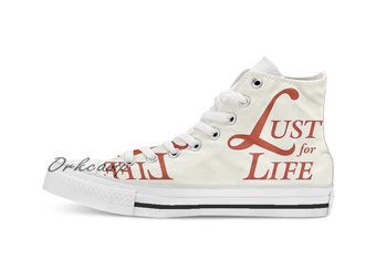 

Retro Typography Custom Casual High Top lace-up Canvas shoes sneakers Drop shipping