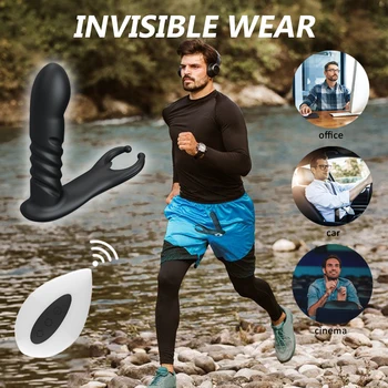 Remote Thrusting Vibrator Women Man Butt Anal Plug Male Postate Massager Nipple Vaginal G Spot Clit Stimulator Adult Sex Toys 5