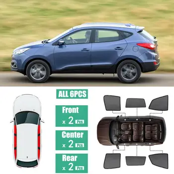 

For Hyundai Ix35 6Pcs Windows Sunshade UV Ray Protector Mesh Block Privacy Visor