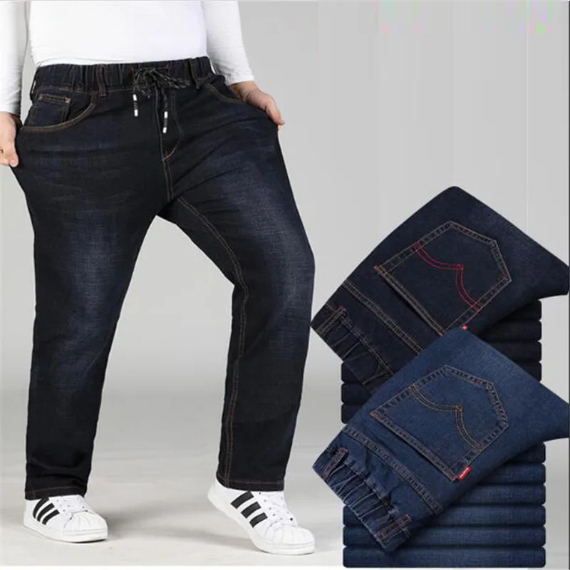 Plus Big Size Black Jeans Men Elastic Denim Trousers Mens Jean Brand 2022 Pants Man Clothes