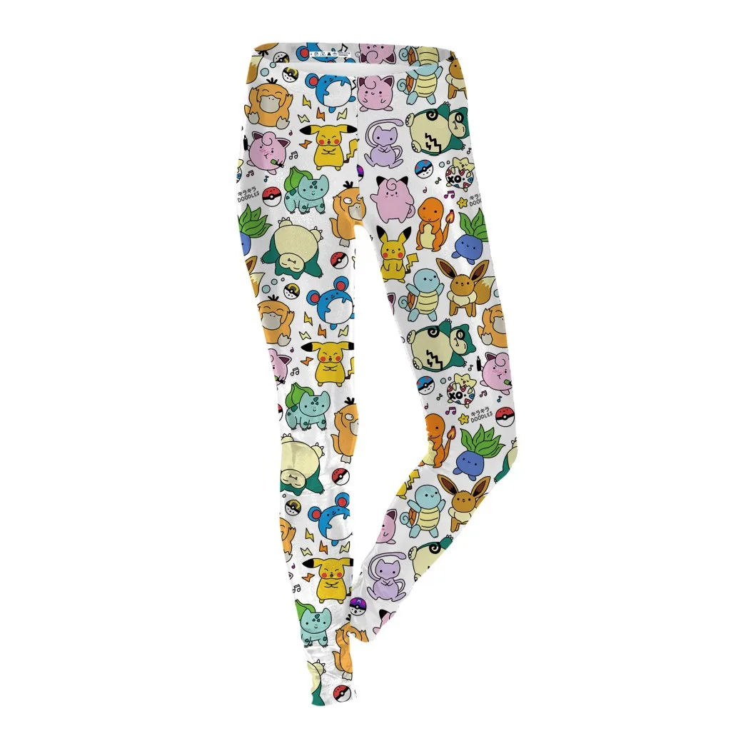 Sexy Women Legging Cartoon Pokemon Snow Totoro Printing Fitness leggins Fashion Slim High Waist Leggings Woman Pants S-XL spanx pants
