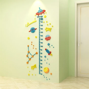 

Cartoon Universe 3D Height Measure Wall Stickers Home Decor DIY Simple Chart Ruler Decoration For Kids Rooms Decals Wall Art