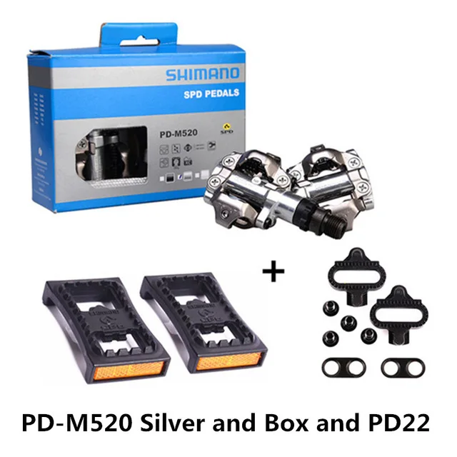 SHIMANO PD-M520/M540/M8000/M8020 XT велосипедный замок шаг горный велосипед самоблокирующаяся педаль с замком SH51 кусок черный совершенно новая коробка - Цвет: M520 Silver 1