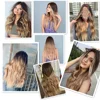 Blonde Unicorn Long Natural Wavy Synthetic Wig Ombre Brown to Blonde Wigs with Middle Part Heat Resistant Fiber Hair for Women ► Photo 2/6