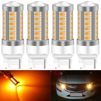 

KATUR 4pcs T20 Size US trade # 7440 WX3 x 16d Base US designation 7440NA Led Bulbs Auto Led for Turn Signal Lights DRL Function