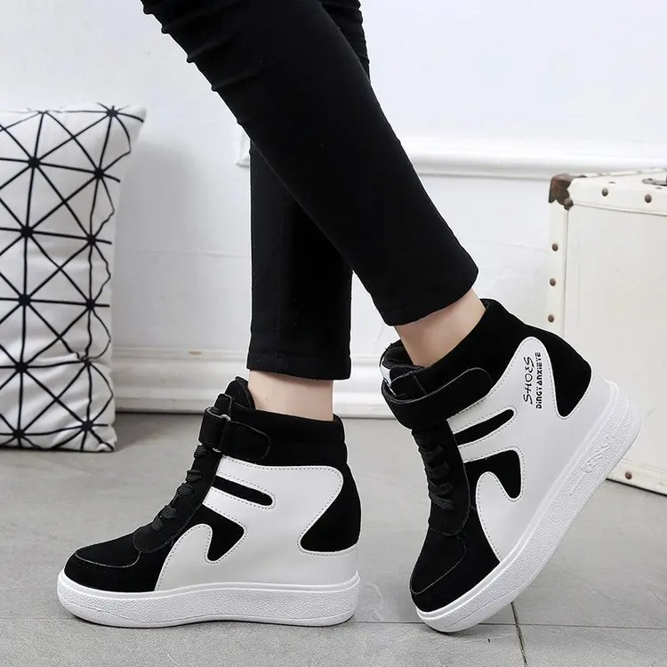 

Autumn winter New wedge women's boots fashion casual booties versatile increase single boots platform sneakers shoes B99
