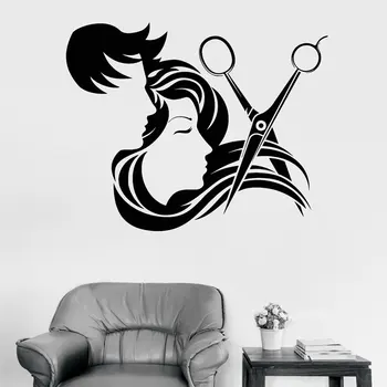 

Hair Salon Stylist Hairdresser Barbershop Wall Sticker Vinyl Interior Home Decor Room Decals Removable Self Adhesive Murals 4111