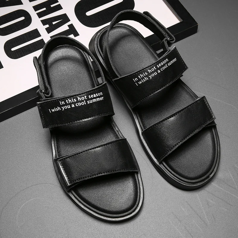

MEN'S Sandals 2019 New Style Genuine Leather Sports Sandals Men's Fashion Soft-Sole Cool Korean-style Anti-slip Sandals Sandals