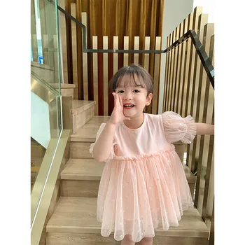 

2020 Korea Style Baby Girls Patchwork Princess Dress Summer Kids Girls Dresses 1-7 Years