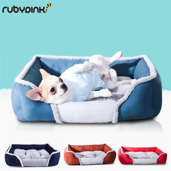 

Pet Dog Bed For Large Dogs Washable Puppy Cat Beds Mats Waterproof Dog House Kennel Autumn/Winter Warm Soft Kitten Baskets Nest