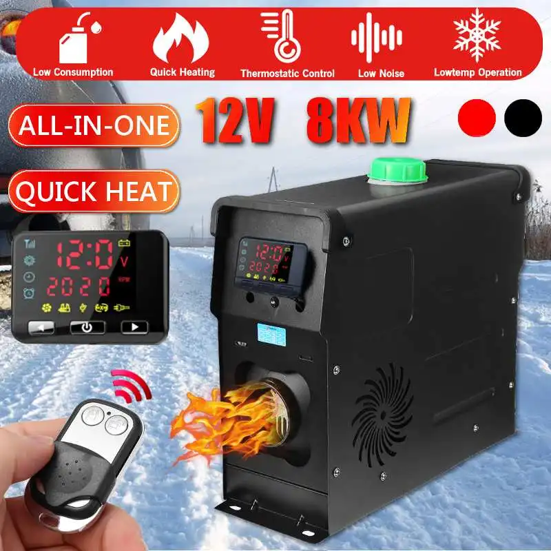 All In One 8000W Air diesels Parking Heater 8KW 12V Car Heater For Trucks Motor-Homes Boats Bus+LCD key Switch+Remote Control