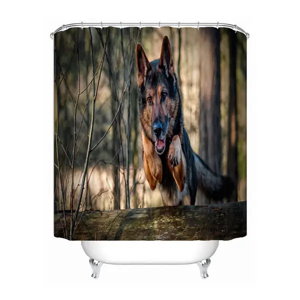 Shower Curtain Пользовательские немецкая овчарка Собака водонепроницаемый Душ занавес для ванной комнаты s крючки полиэстер ткань разные размеры#180421-Sina-08 - Цвет: Shower Curtain