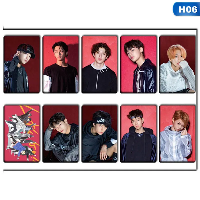 H06 10 шт./компл. KPOP Stray Kids Lomo карты фото карты наклейки фотостудия плакат подарочный канцелярский набор - Цвет: H06