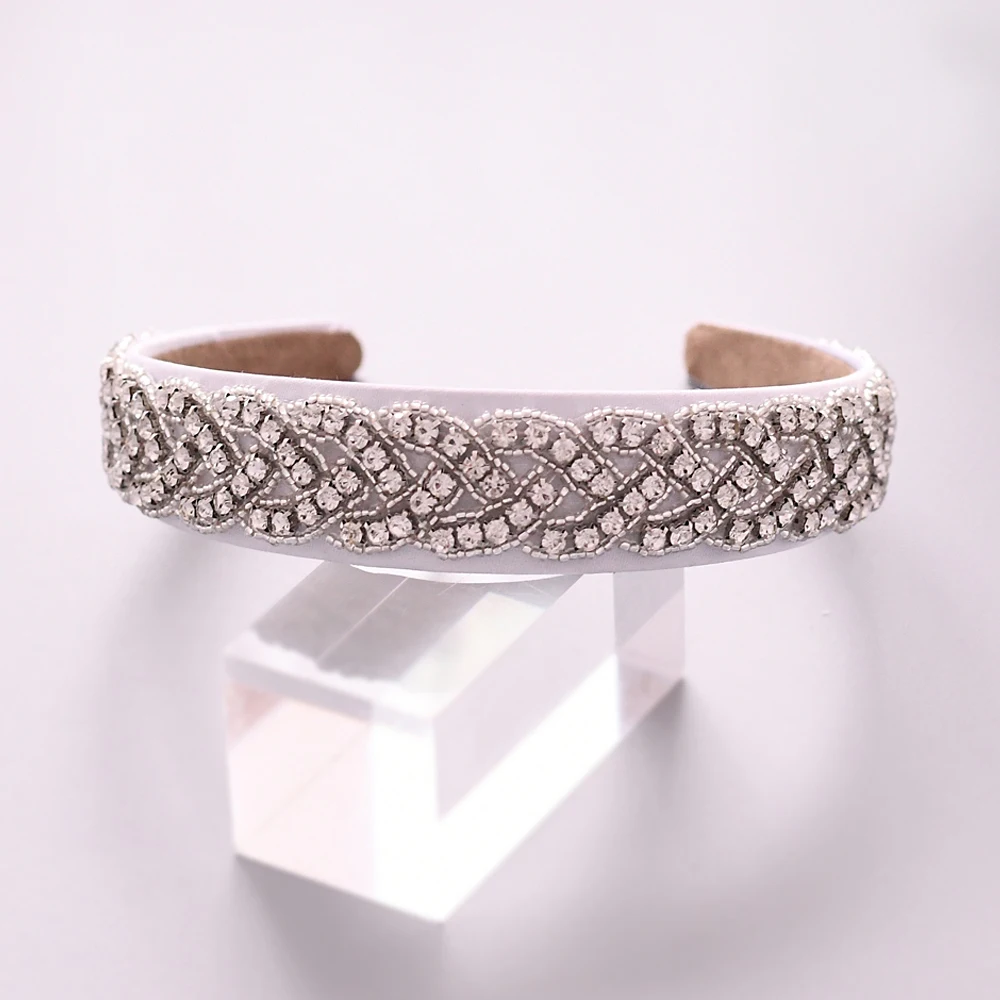 

TRiXY S216-FG Charm Crystal Baroque Headband Silver Metal Crown Tiara Hairbands For Women Wedding Hair Jewelry Gifts Headpieces