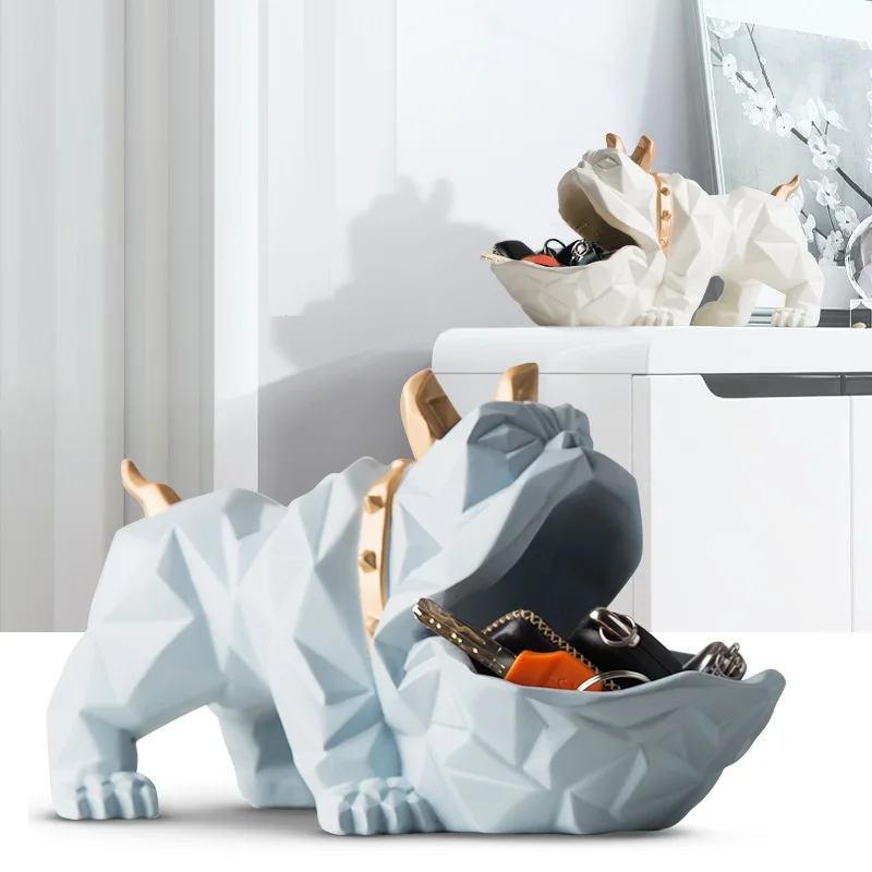 French Bulldog Bonbonniere Storage Box Home Decoration Modern Ornament Cute Animal Dog Sculpture