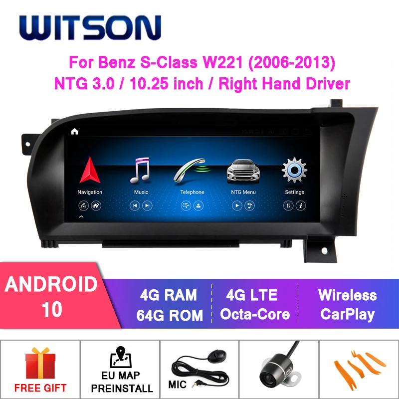 WITSON Android 8. 1 4 + 64G 4G lte автомобильный мультимедийный плеер для телефона-класс W221 10