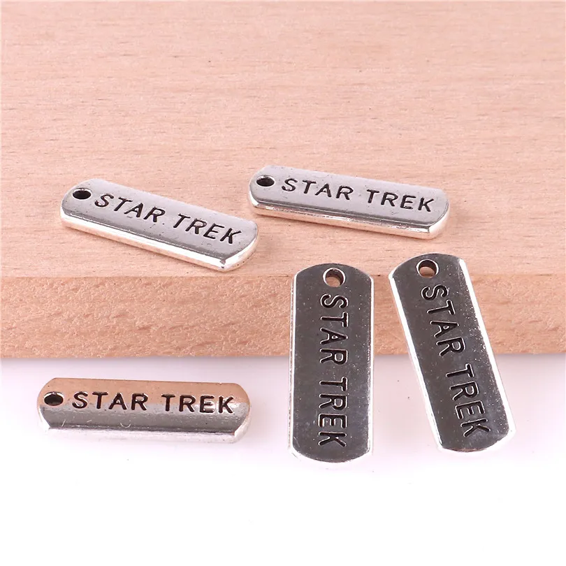 star trek 20 шт. античное серебряное вдохновляющее сообщение письмо Очаровательная подвеска металлические подвески для творчества для изготовления ювелирных изделий 21x8 мм - Окраска металла: star trek
