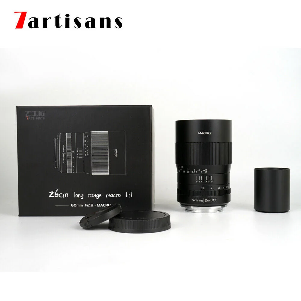 7artisans 60 мм F2. Макрообъектив с 8 1:1 увеличением для Canon EOSM eosd E Fujifilm M43 Nikon Z Mount sony Olympus Lentes