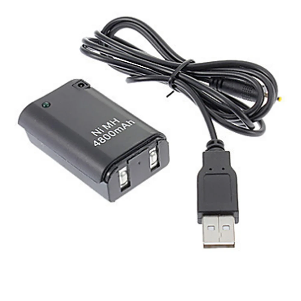 2PCS Rechargeable battery Pack with Charging Cable For Xbox 360