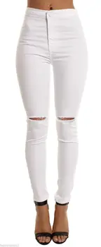

New Arrival Hot Sale 2019 Fashion Women High Waist Skinny Jeans Hole Casual Slim Jeans Ripped Denim Pencil Pants