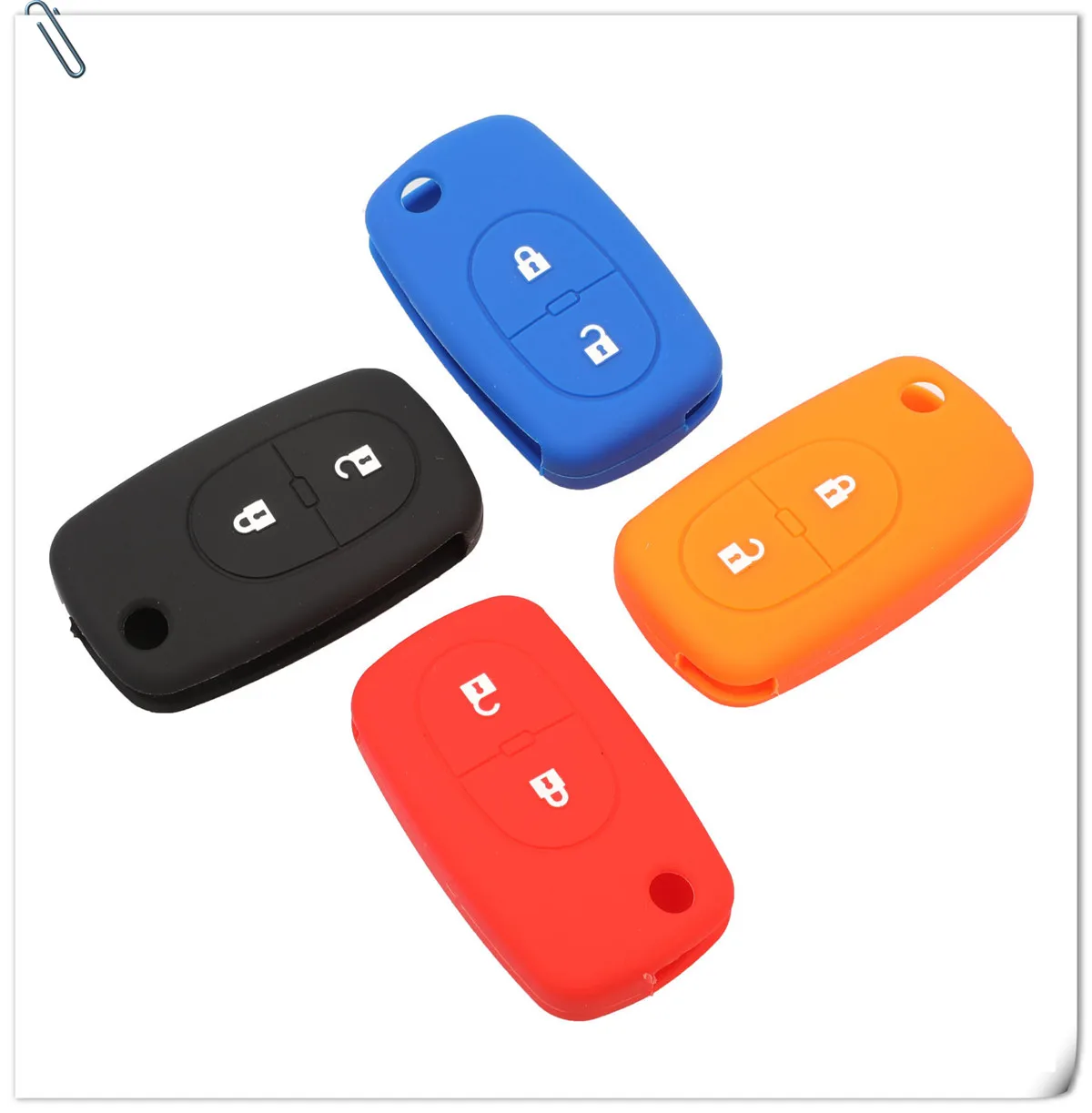 Keyforkess 30 pz/lotto copertura chiave dell'automobile del Silicone Fob per Audi A2 A3 A4 A6 2 pulsante Flip pieghevole caso chiave a distanza - Hb2b44e02b0624ee9bed25f1f17896dd5Q