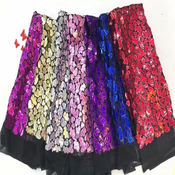 

African Velvet Lace Fabric purple 2020 red High Quality Lace Material For Wedding Dress Nigerian French sequins Lace Fabrics