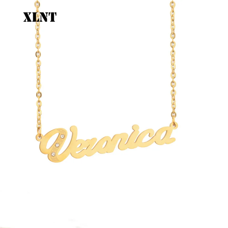 Модное индивидуальное ожерелье XLNT veronic из нержавеющей стали с именем