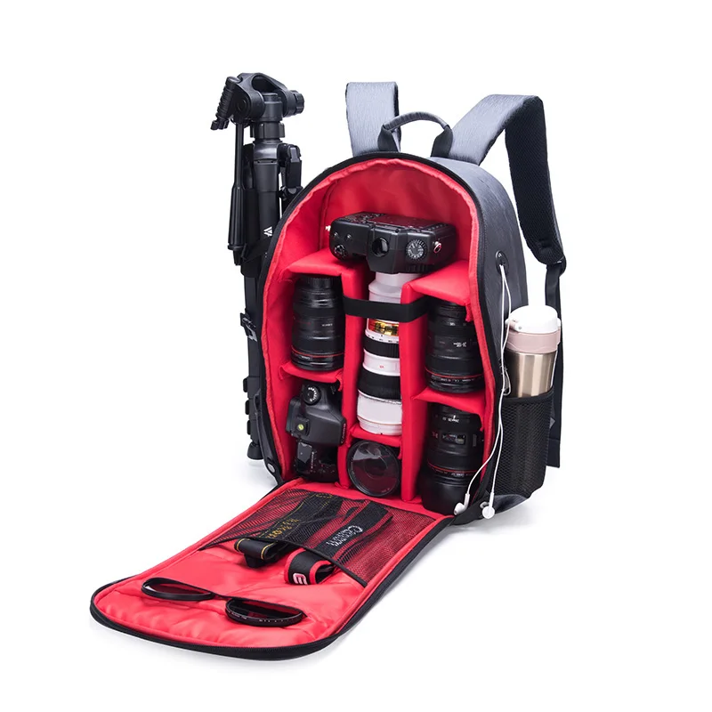 Новая сумка рюкзак для камеры водонепроницаемый нейлоновый чехол 15," Сумка для ноутбука для Canon Nikon sony SLR фотография Объектив штатив - Цвет: Red