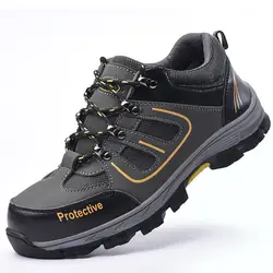 MoneRffi защитная обувь для выживания стальной носок сталь средняя пластина противоскользящая Противоударная Рабочая Мужская Рабочая обувь