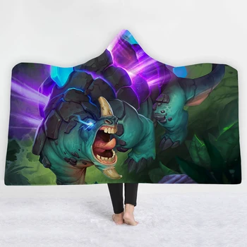 

3D dinosaur Hooded Blanket Sherpa Fleece Wearable plush Throw Blanket on Bed Sofa Thick warm B91