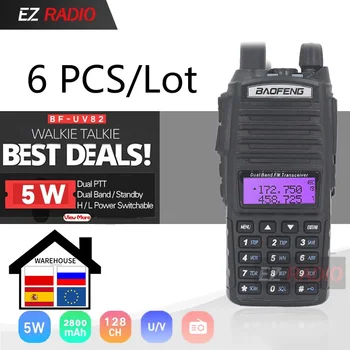 

6pcs Baofeng UV-82 Dual Band Walkie Talkie VHF UHF 136-174MHZ 400-520MHZ Frequency Portable Hf Transceiver Ham Radio Transceiver