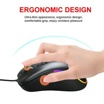 

6400DPI 6 Buttons USB Wired Honeycomb Hollow Mouse Hollow-out RGB Gaming Mice